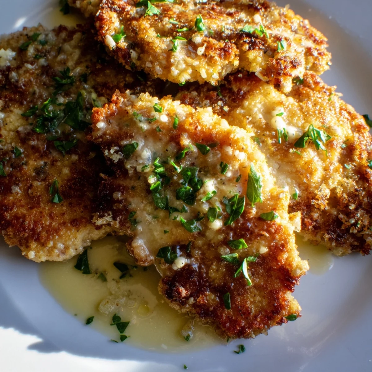 Tender, juicy Crispy Chicken with Garlic Cream Sauce; the rich sauce is creamy and garlicky.