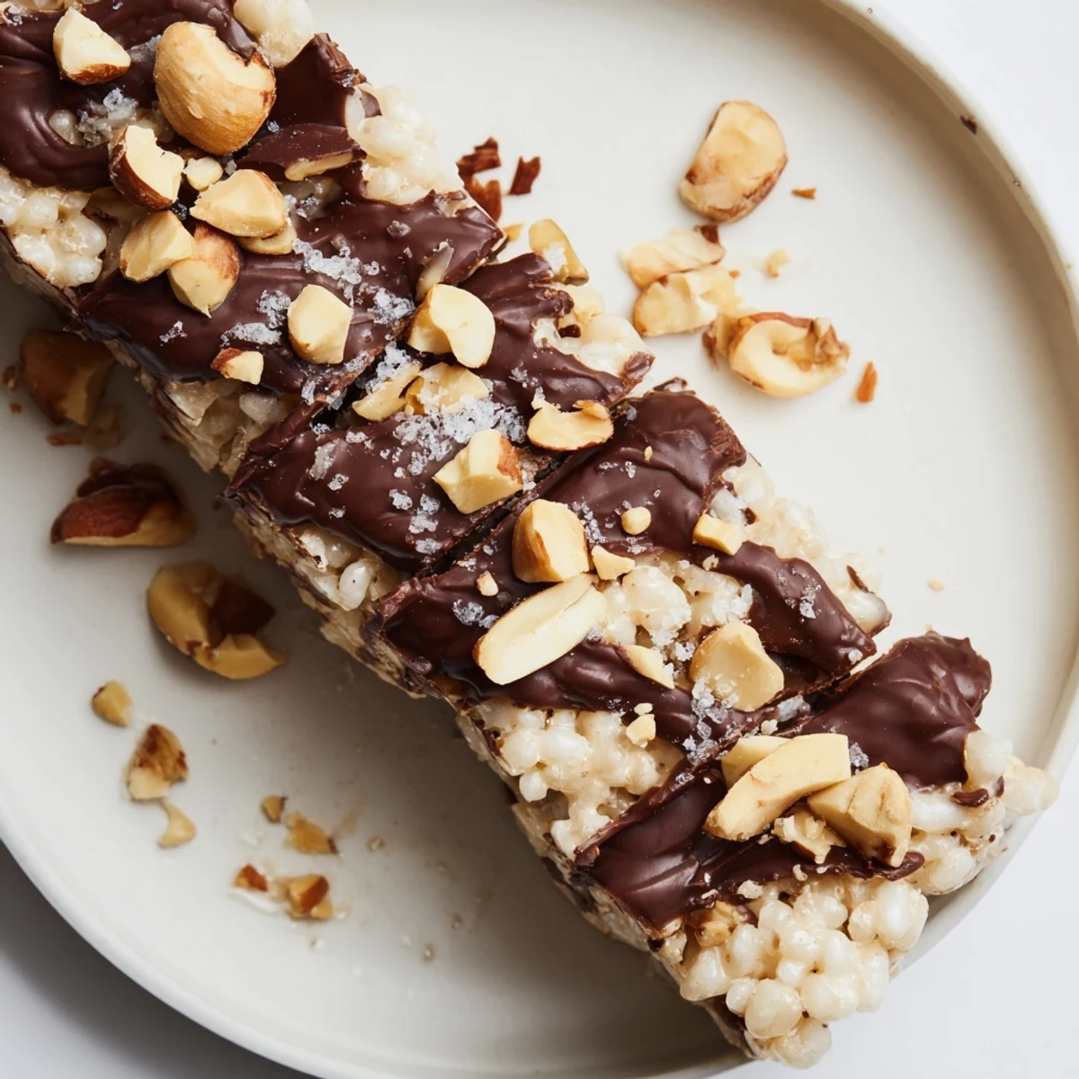 Peanut Butter Chocolate Rice Cakes: Cooling, chocolate-covered rice cakes with a peanut butter layer, a quick, frozen dessert.