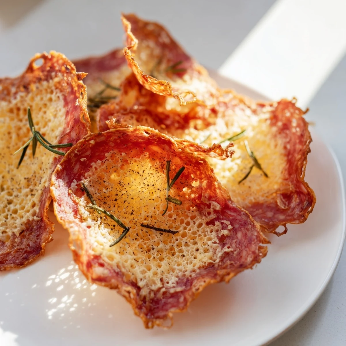 Homemade charcuterie chips, the perfect low-carb snack, featuring a variety of irresistible flavors.