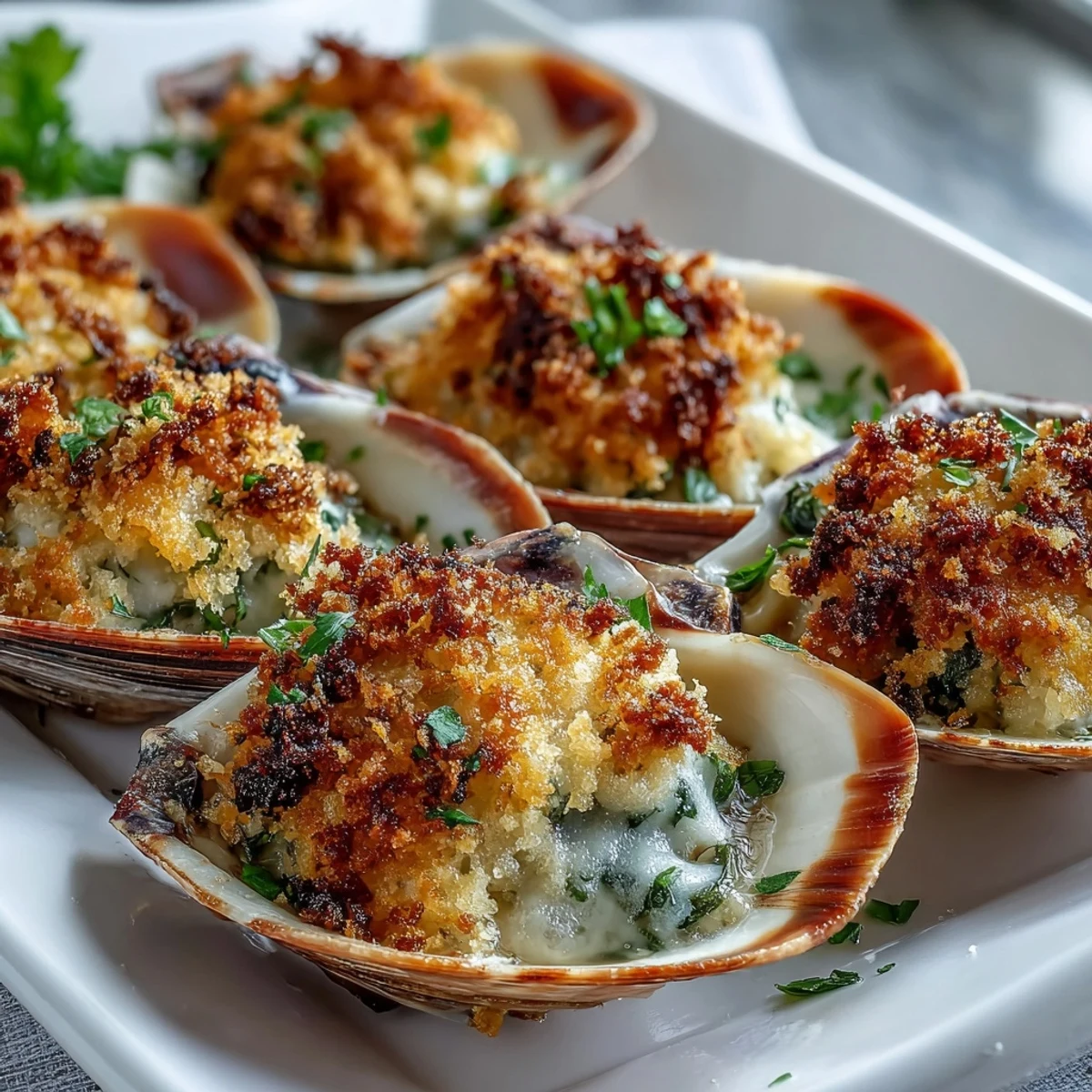 Golden-roasted clams with lemony panko topping, baked until the breadcrumbs are crisp and the shells brim with savory juices.  