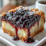 Tangy lemon bars with a vibrant blackberry swirl and shortbread crust.