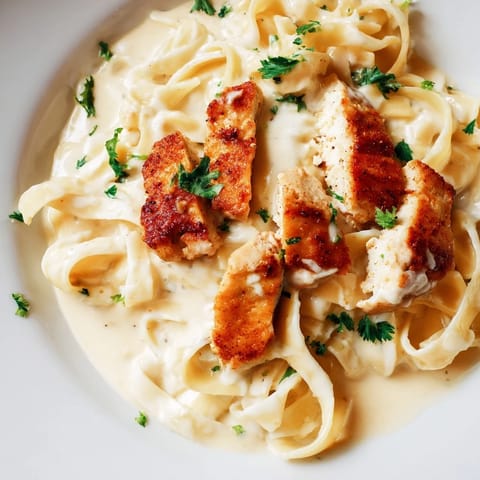 A close-up of fork-twirled Cajun Chicken Alfredo, highlighting the rich, velvety sauce and spicy seasoning on tender pasta and sliced chicken.