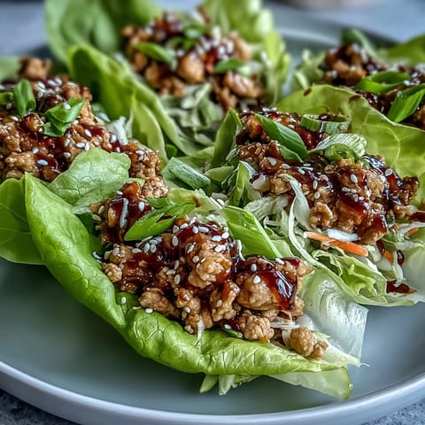 Potsticker-Inspired Chicken Lettuce Boats filled with savory ground chicken and crisp veggies on butter lettuce.