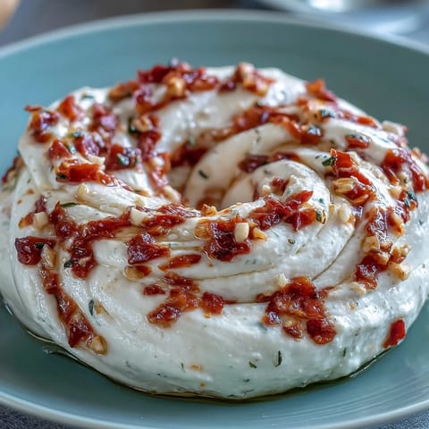 Spicy Calabrian Chili Cream Cheese dip served with fresh vegetables and crisp crackers for a bold appetizer.