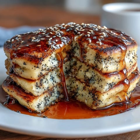 Fluffy Black Sesame Pancakes