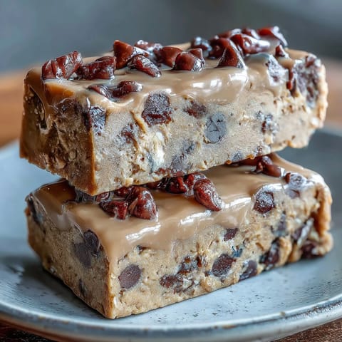 No-bake protein bars with chocolate chips, chewy and packed with almond flavor, perfect for a healthy snack or post-workout treat.