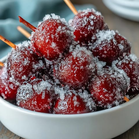 Sweet-tart frozen grape skewers with lime sugar, juicy and frosty, served on wooden sticks for a refreshing treat.