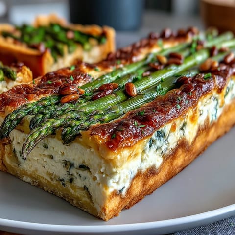 Delicate asparagus arranged over a bed of rich crème fraîche and Gruyère on flaky puff pastry, finished with lemon zest and fresh chives.