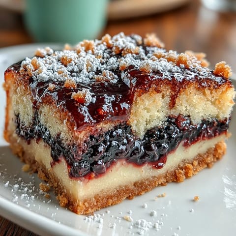Buttery blackberry lemon bars with a jammy swirl, perfect for dessert.