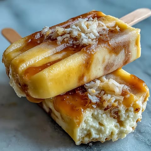 Creamy vegan mango coconut popsicles, a tropical dairy-free delight.