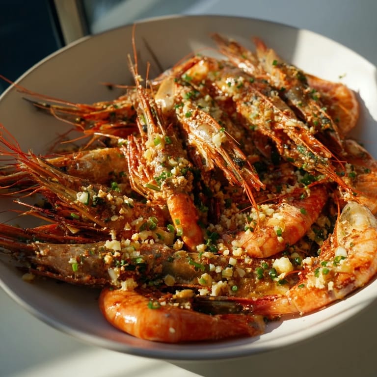 Close-up of the ultimate 20-minute creamy garlic shrimp with fresh parsley garnish, delicious.