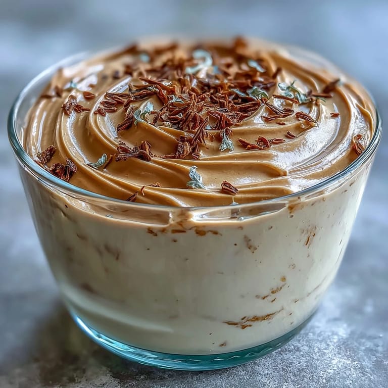 Velvety Hojicha Mousse garnished with toasted tea leaves, a refined gluten-free dessert from Japanese culinary tradition, perfect after dinner.