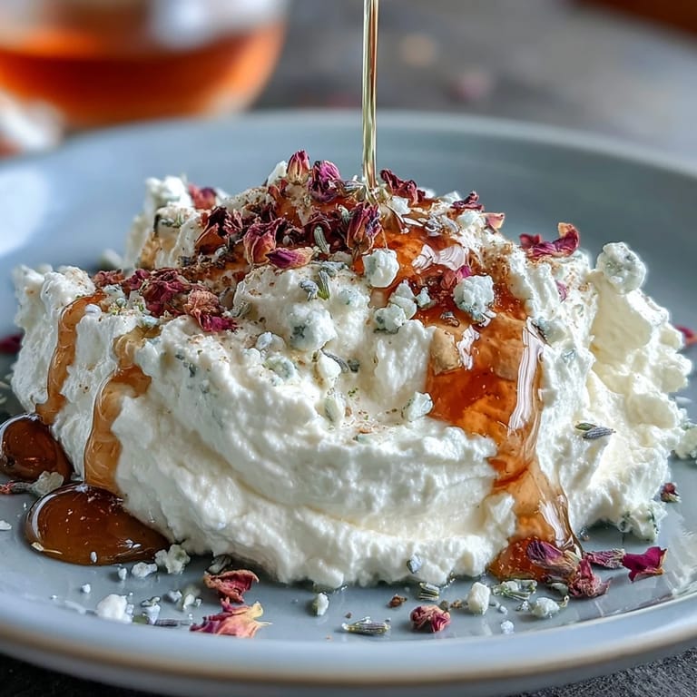 Tangy feta blended with cream cheese, drizzled with salted honey and garnished with lemon zest and flowers.