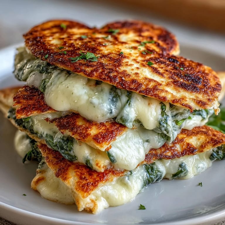 Fun spinach and cheddar quesadillas cut into shamrock shapes, oozing with cheese and served warm with a dollop of sour cream for dipping.