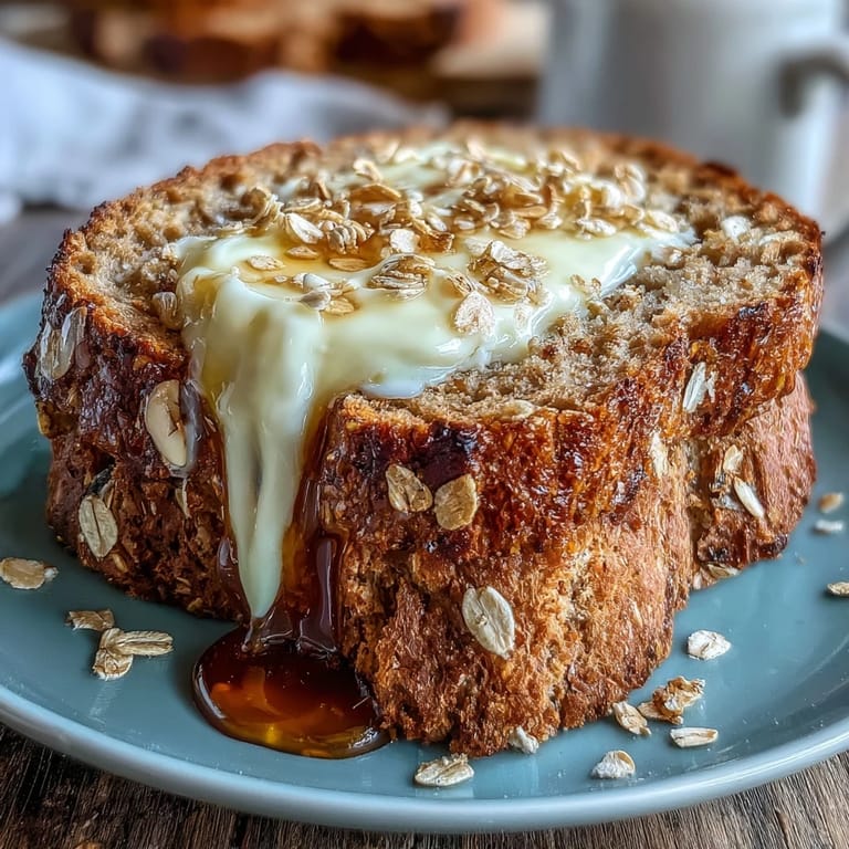 Hearty wholemeal Irish brown bread with a cross-cut top, paired with a dollop of sweet honey butter.