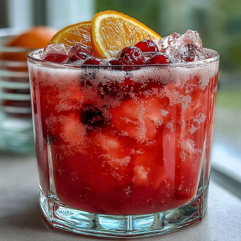Refreshing pink lemonade party punch with strawberry purée and mint, served over ice in a clear dispenser.