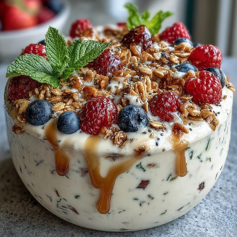 Guests build their own parfait with creamy yogurt, colorful berries, and a variety of sweet and crunchy toppings for a fun, interactive Mothers Day meal.