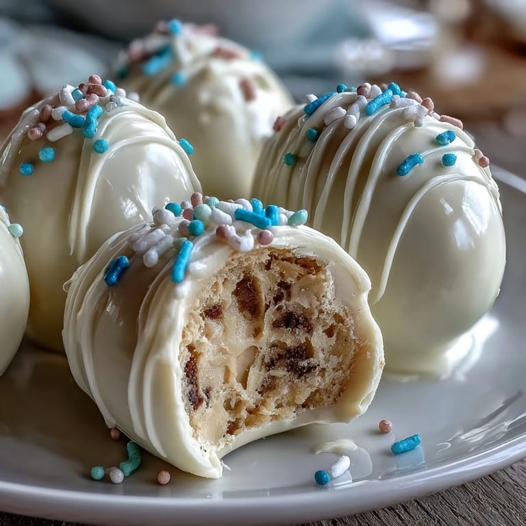Homemade peanut butter eggs coated in smooth white chocolate and topped with bright sprinkles are an irresistible Easter candy.