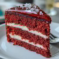 Tall Betty Boop cake with velvety red layers and glossy black fondant hair, topped with bright eyes and bold red lips