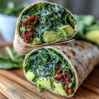 Fresh avocado and tuna salad wraps with spinach, perfect for a healthy lunch on the go.  